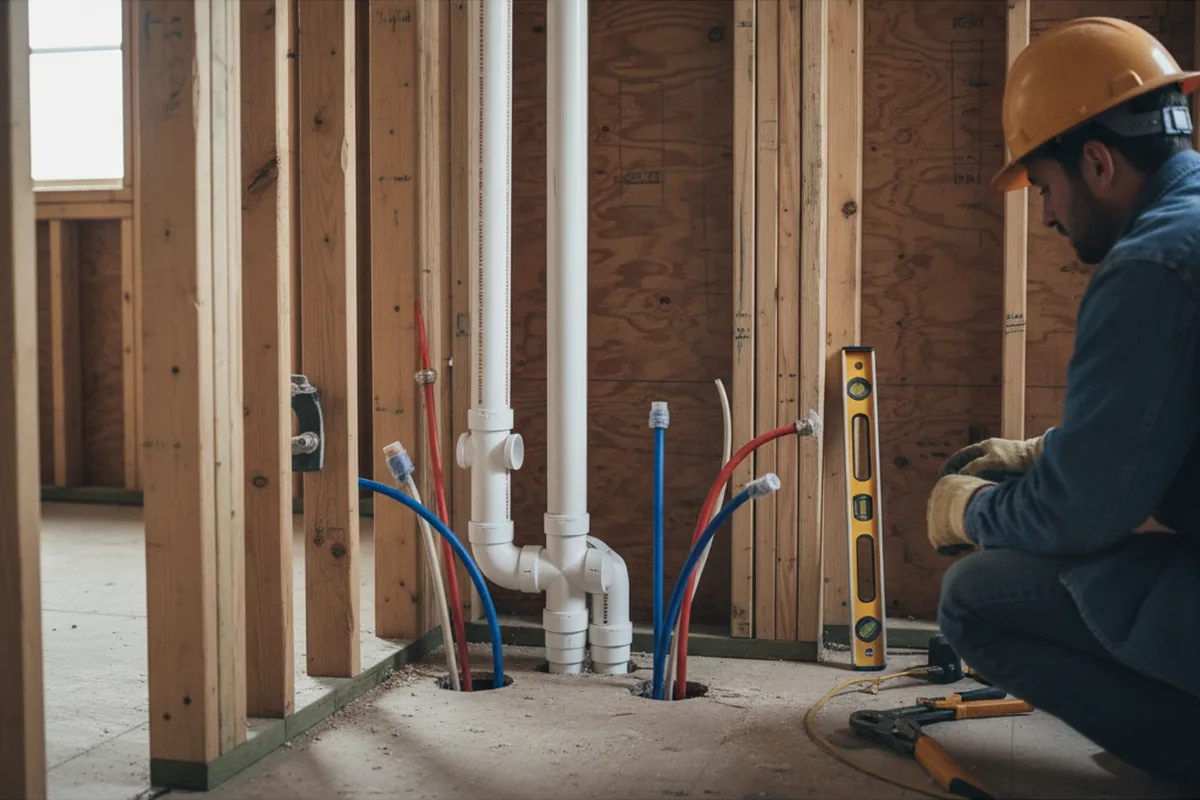 Drain and supply rough-in during Garbage Disposal Repair in North Truro